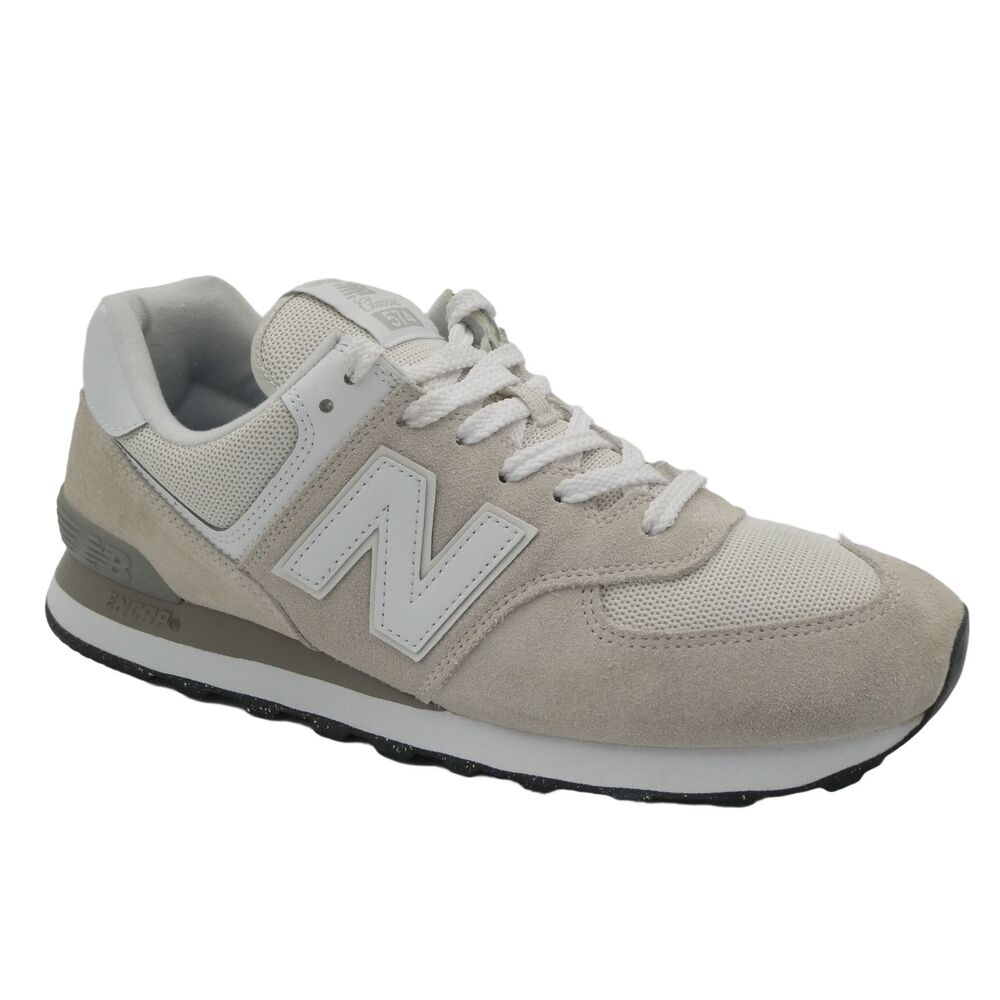 New Balance 574 Men's 10 D Beige White Suede Mesh Lifestyle Sneakers ML574EVW